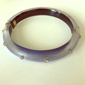 Alexis Bittar Golden Studded Hinge Bracelet, Blue